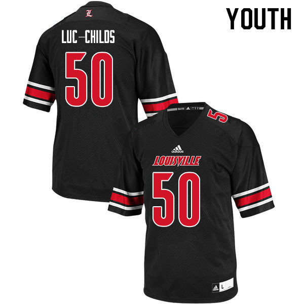 Youth #50 Jean Luc-Childs Louisville Cardinals College Football Jerseys Sale-Black